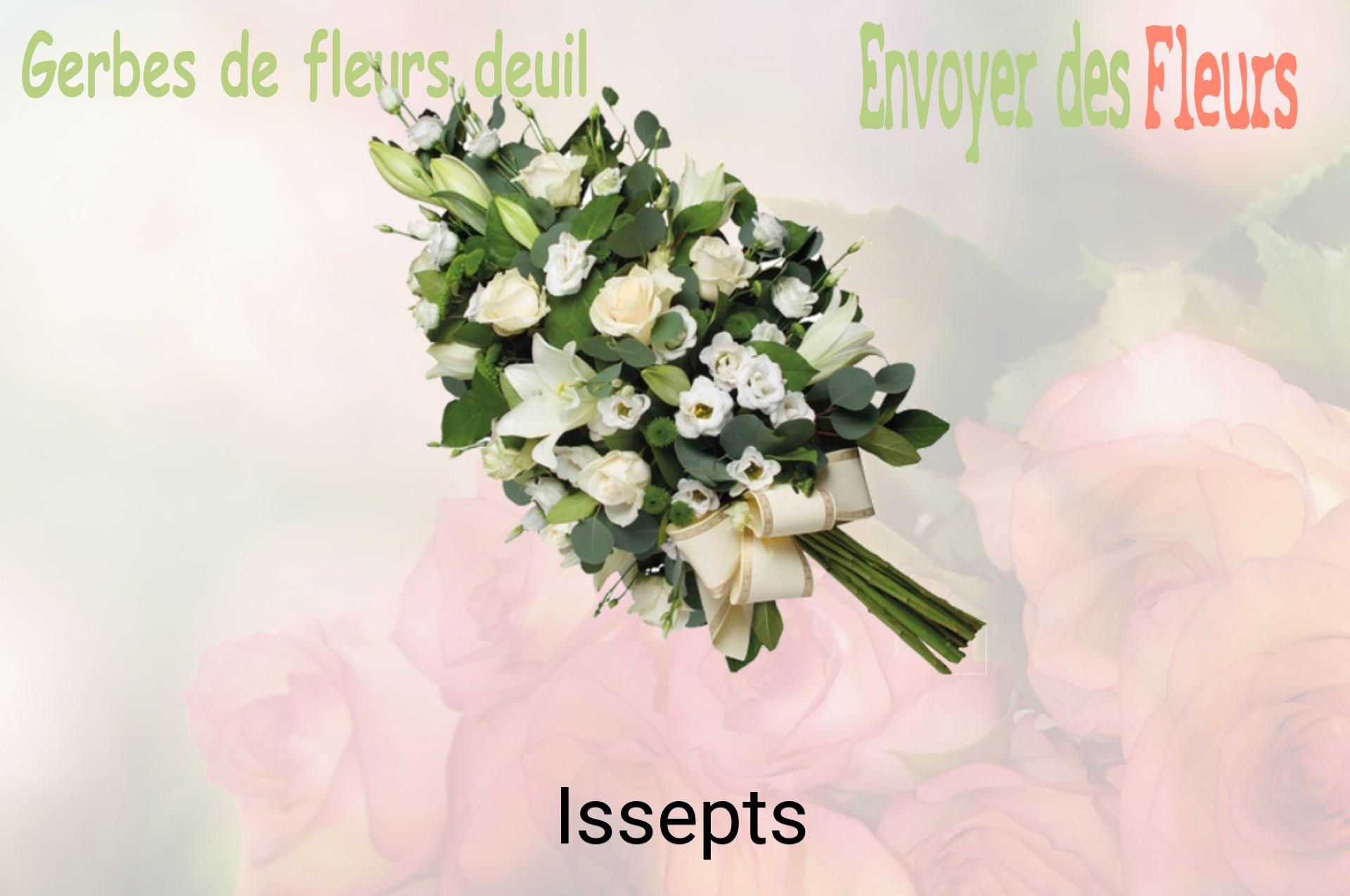 Gerbe de fleurs de deuil livrée à Issepts